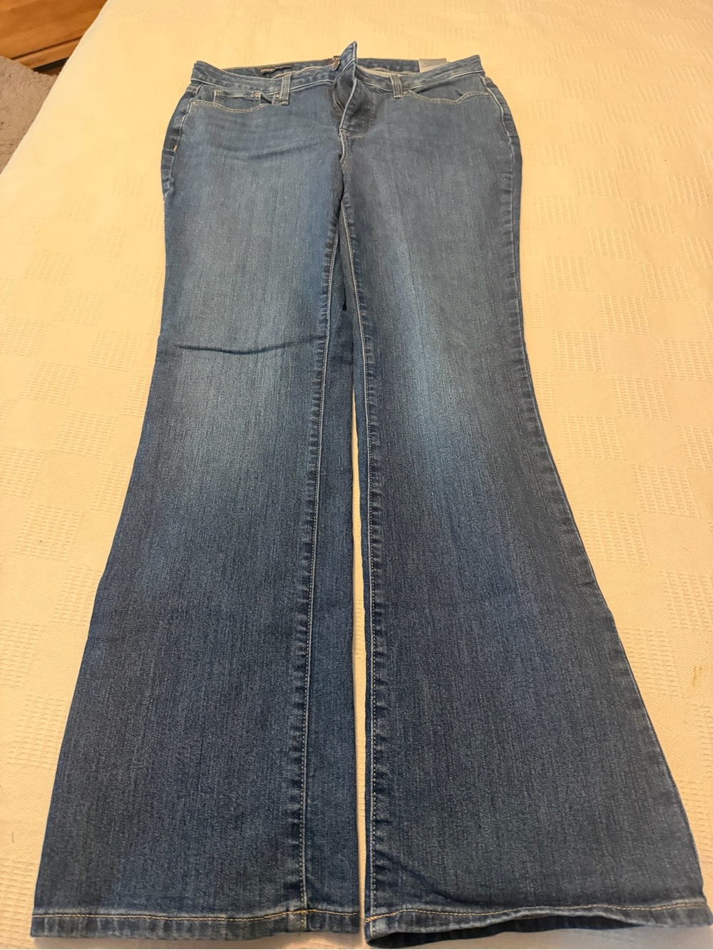 NYDJ Dark Blue Wide-Leg Flare Jeans